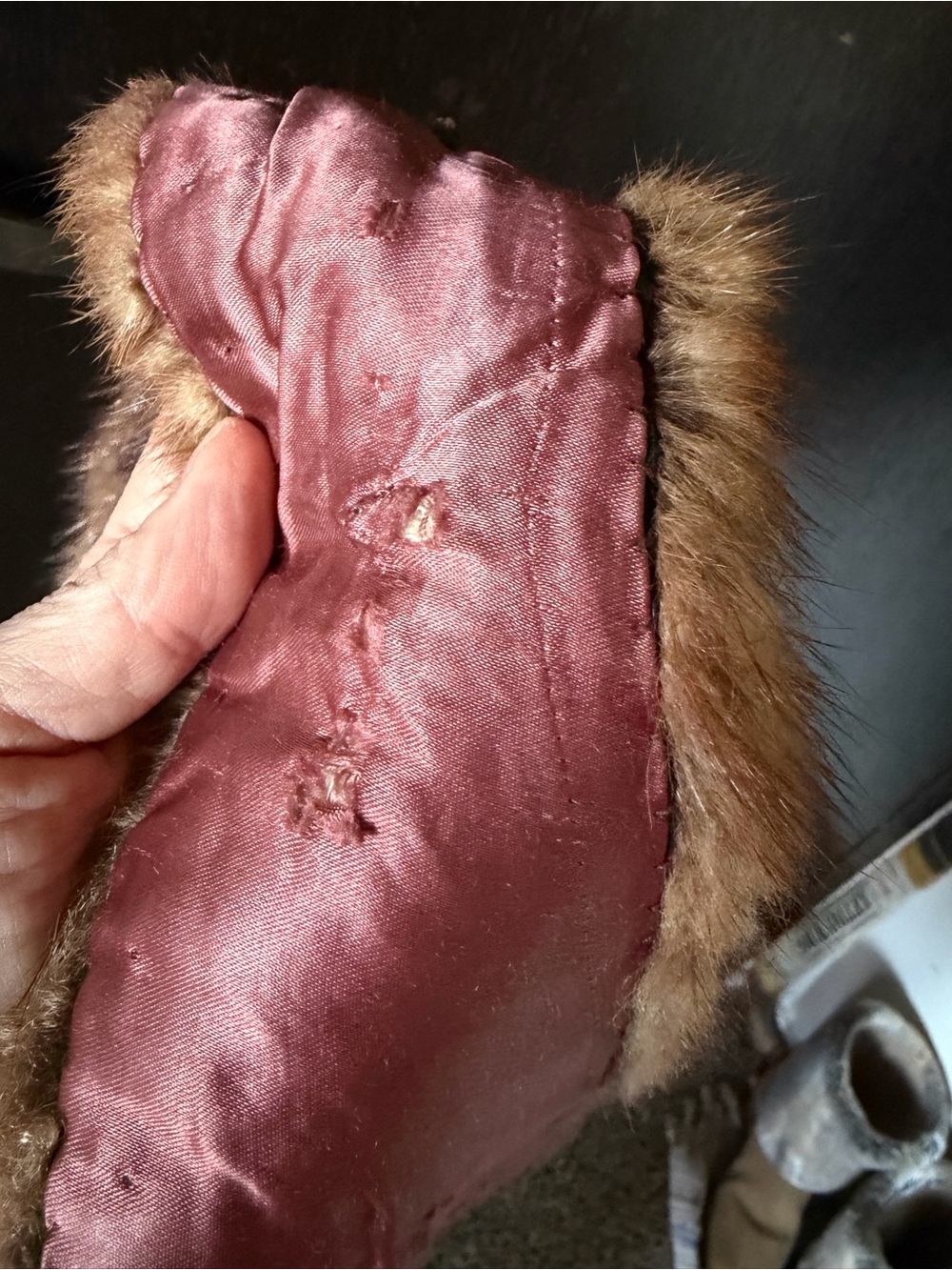 Vintage 50’s brown mink fur scarf stole - Picture 4 of 6